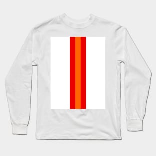 Retro American Football Stripes Tampa Bay White, Red, Orange Long Sleeve T-Shirt